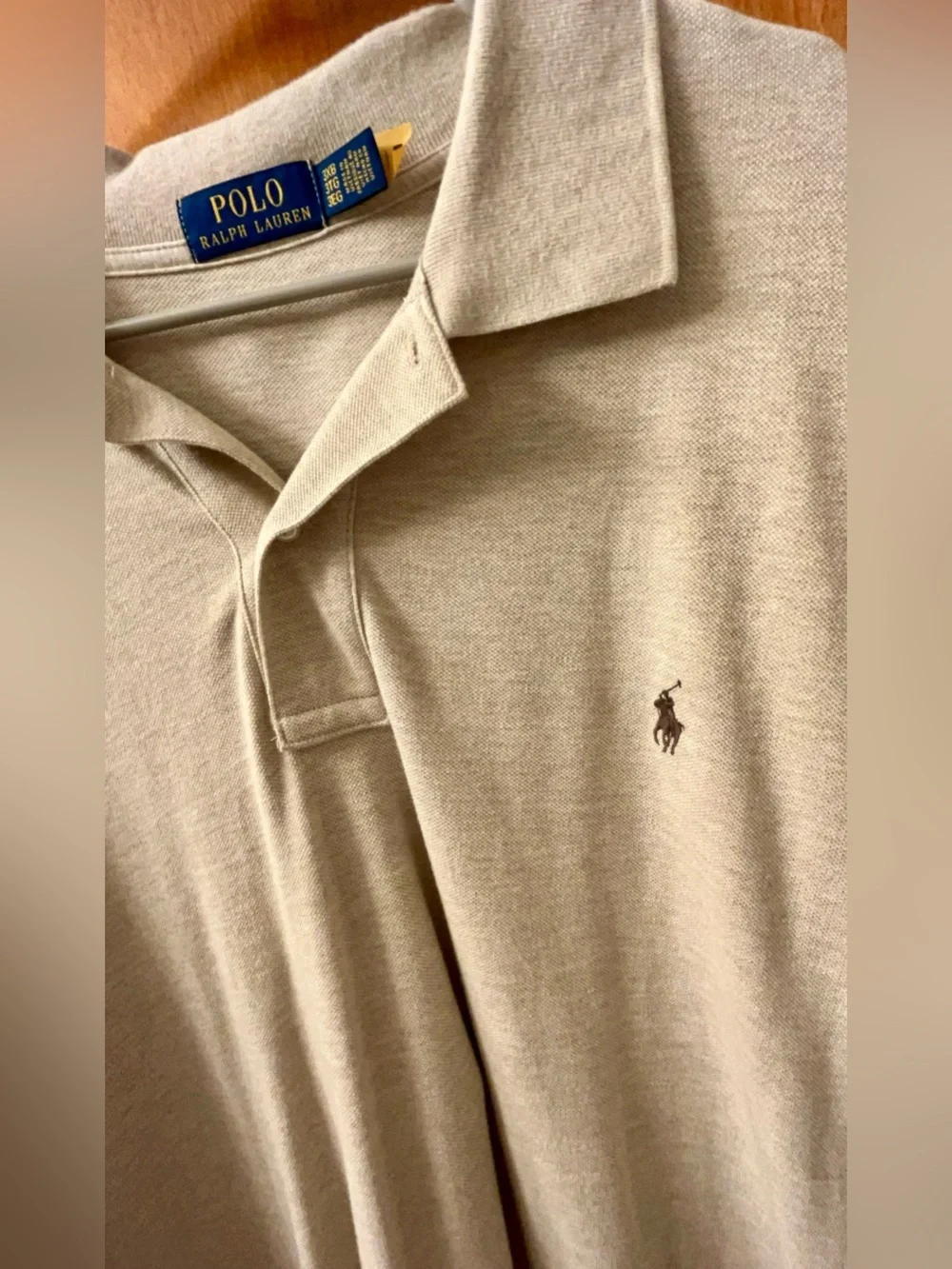 Ralph Lauren Men’s Light Beige Polo with Embroidered Pony